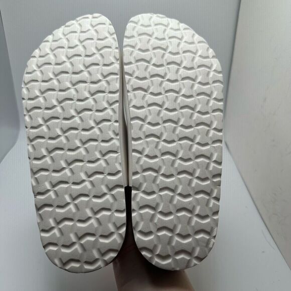 CUSHIONAIRE Women's Cork Footbed Sandal With +Comfort 7 WHITE - Picture 5 of 7